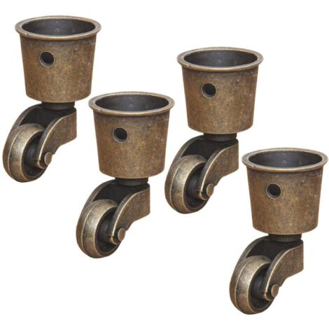 4 roulettes Pivotantes en Laiton Massif, Roulette de Meuble Haut de Gamme, Charge 440 Lbs, pour Canapé Table Basse Piano, avec Vis