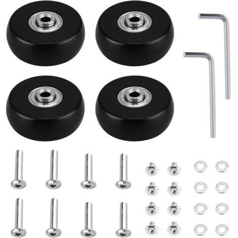 4 roulettes universelles de rechange pour valises, 50 mm x 18 mm, pour chariots, poussettes, en caoutchouc
