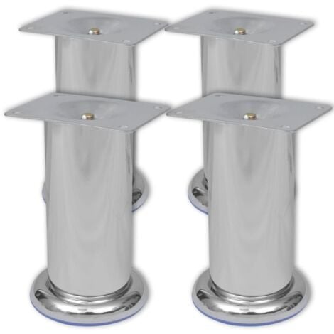4 Round Sofa Legs Chrome 120 mm vidaXL