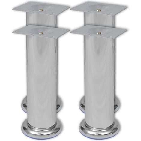 4 Round Sofa Legs Chrome 180 mm vidaXL