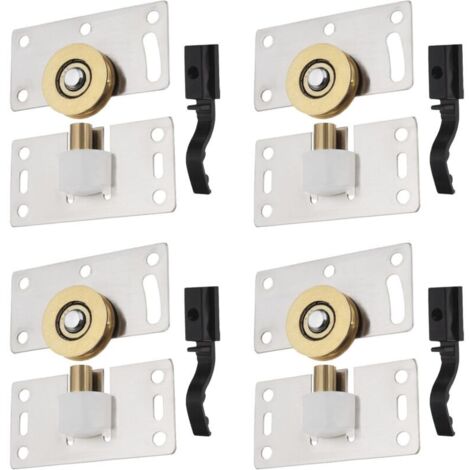 4 ruedas de acero inoxidable para puertas corredizas, armarios, ventanas, muebles y herrajes.