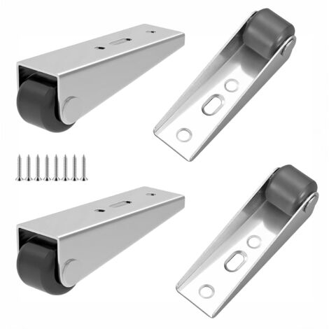 4 ruedas pequeñas fijas, ruedas de repuesto para puertas con tornillos, deslizamiento suave, para tablas de transporte y muebles.