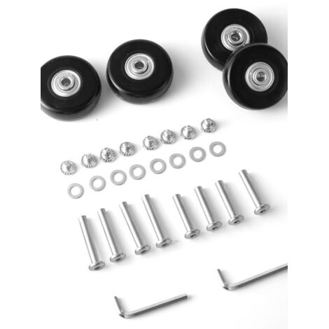 4 ruote di ricambio per valigie, ruote universali per valigie, assi e rotelle per bagagli, ruote di ricambio per la riparazione di bagagli e valigie (45 mm x 18 mm)