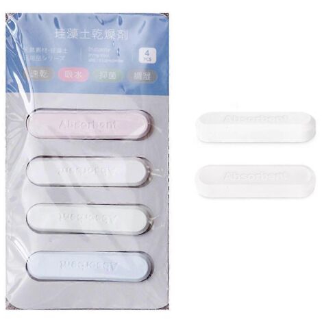 4 Sachets Déshumidificateur Naturel en Terre de Diatomée, Absorbeur d'Humidité pour Nourriture, Placard, Cuisine et Vêtements