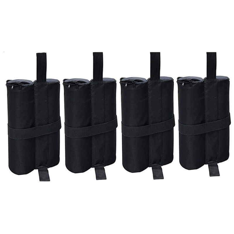 4 sacs de sable lestés, poids de tonnelle, sacs de poids pour tente pop-up et parasol de terrasse, noir