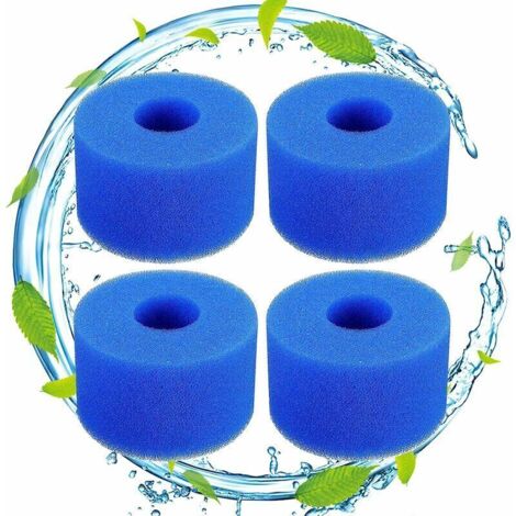 4 Schaumstoff-Poolfilter für Typ S1 – Schaumstofffilter für Whirlpools und Pools – Wiederverwendbar und waschbar – Filterschwamm Typ S1