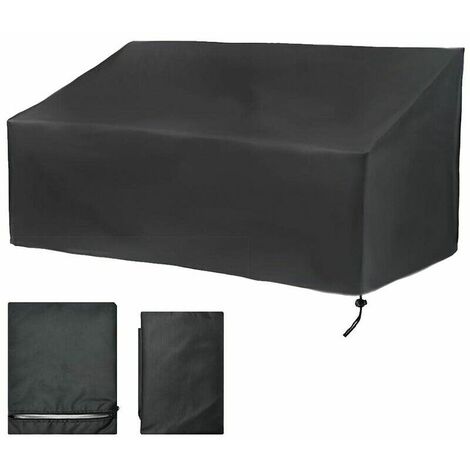 4 Seater Garden Bench Cover, Outdoor Patio Bench Cover Dustproof, Anti-UV, Waterproof, Windproof, Oxford Protective Cover for Sofa (190x66x89cm)
