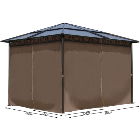 4 Seitenteile für Hardtop Pavillon 3x3m Seitenwandset Sichtschutz Vorhänge