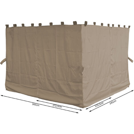 4 Seitenteile für Pavillon Paris 3x4m Seitenwand Sand