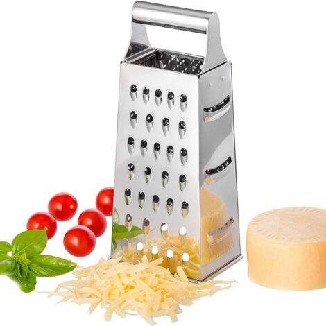 4-seitige multifunktionale Edelstahlreibe für Gemüse, Obst und Käse