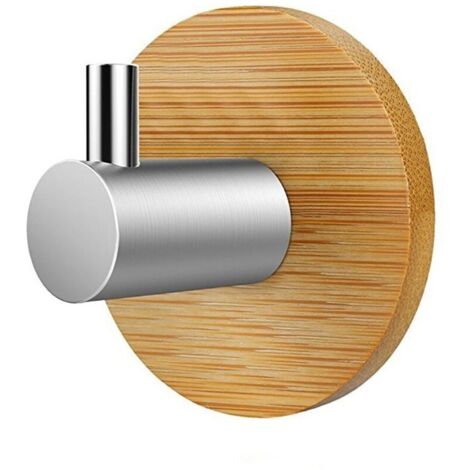 4 selbstklebende Haken, Wandhaken, für Bad, Küche, Büro, Tür, Holzfarbe, 4,931 cm