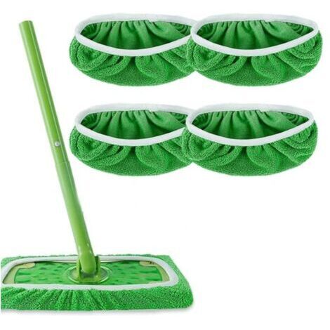 4 serpillères lavables et réutilisables, serpillière plate de remplacement, jeu de serpillières