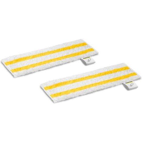Lot De 5 Serpillères En Microfibre - 50 Cm - Blanc Avec Rayures Bleues