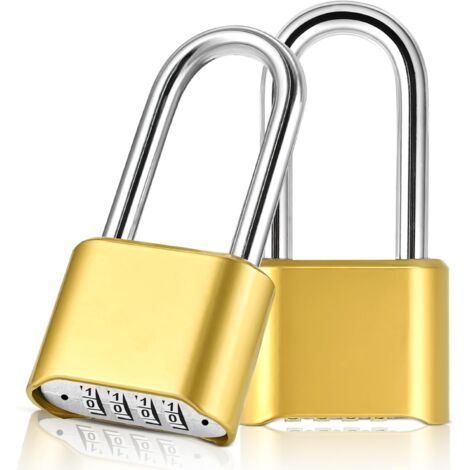 4 serrures à code combiné réinitialisables, serrure combinée étanche et durable (2 pièces)