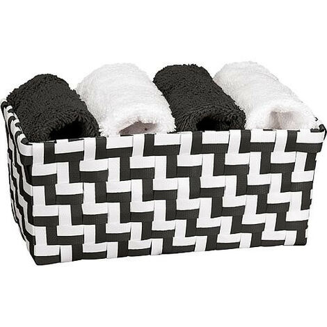 4 serviette de toilette 300x300mm 2x blanc, 2x noir 100% cotton