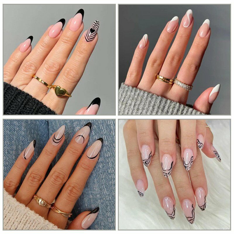 4 set di pezzi corti a forma di mandorla style