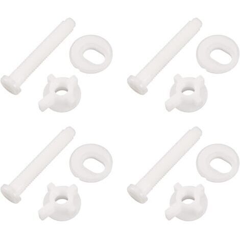 4 set di viti di fissaggio per sedile WC, viti per cerniera sedile WC, ricambio universale con dadi e rondelle, bianco