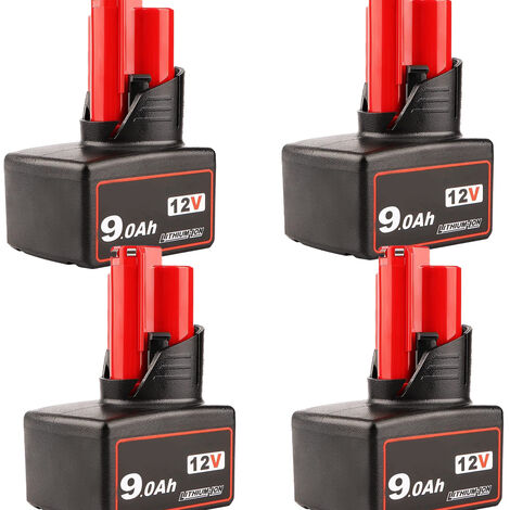 4 set NEU Ersatzakku Für Milwaukee M12 LITHIUM XC 9.0 Ah 12V 48-11-2402 M12B