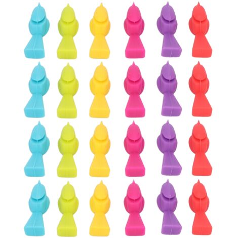 4 Set Wine Cup Labels Silicone Reusable Bird Shape Drinking Glass Identifier Markers for Bars Parties