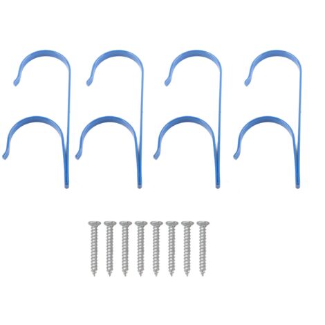 4 Sets Pool Pole Hanger Professional Aluminium Alloy Pool Holder Hook for Poles Brushes Vacuum Hoses Garden Tools Blue