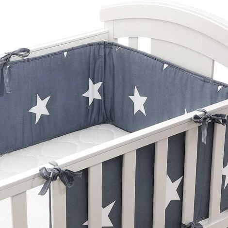 MEMKEY 4 Sides Baby Bed Bumpers, Baby Bed Rail Protector, Teething Guard, Baby Edge and Corner Protector to Prevent Collisions (1.8m)