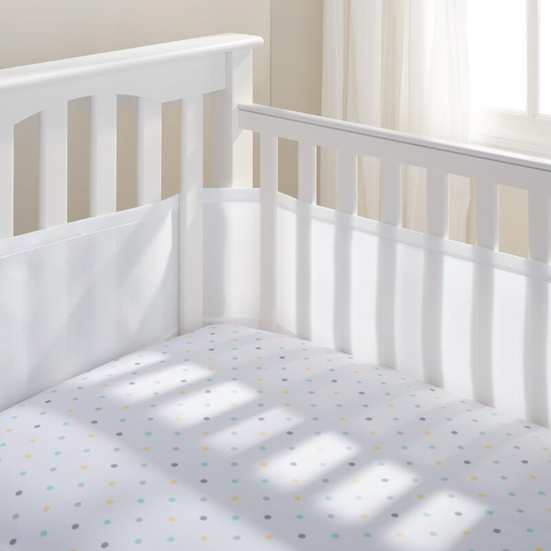 4 Sides Crib Bumper Mesh Lining White(1601+3401) Hiasdfls