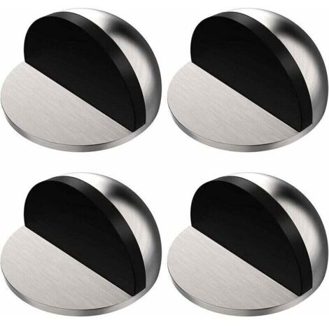 4 silberne Türstopper, selbstklebende Türstopper, Türstopper aus Edelstahl mit Aufklebern, kein Bohren erforderlich, für Zuhause und Büro