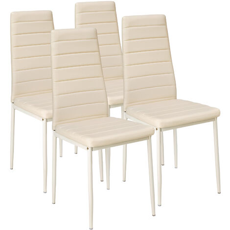 4 sillas de comedor de poli piel - sillas para salón de diseño, sillas de comedor modernas de acero lacado, asientos de comedor para casa