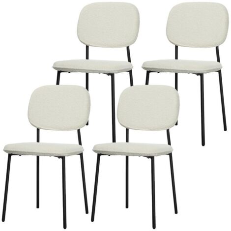 4 sillas de comedor modernas, tapizadas en terciopelo con respaldo y patas de acero para sala de estar, dormitorio, estudio u oficina.