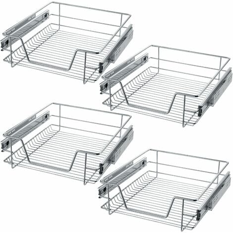 4 Sliding wire baskets with drawer slides - sliding wire baskets, drawer slides, kitchen drawer runners
