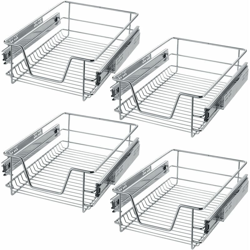 4 Sliding Wire Baskets With Drawer Slides Sliding Wire Baskets