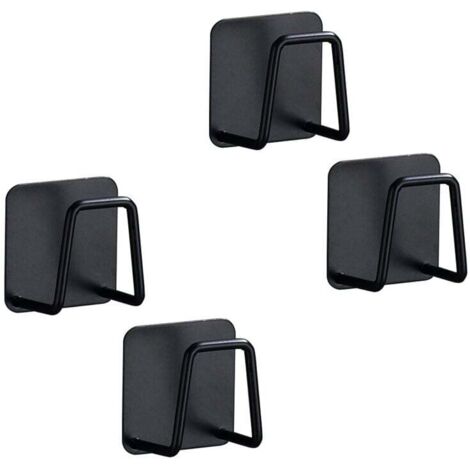 4 soportes autoadhesivos de acero inoxidable para esponja de fregadero de cocina, soporte para cepillo de platos, color negro