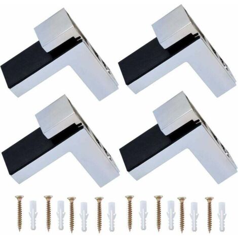 4 soportes de pared para estantes de vidrio o madera de 5 a 30 mm de grosor - Fei Yu
