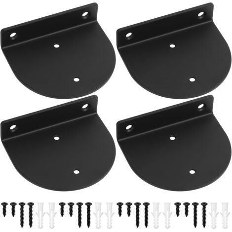 4 soportes flotantes para estantes de pared, soportes metálicos para estantes de pared, soportes de fijación invisible para estantes de pared, soportes semicirculares resistentes para estantes, color 