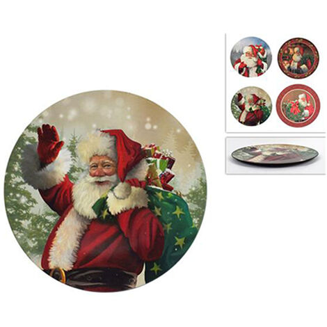 4 Sotto piatti porta dolci natale decorazione babbo natale tavola natalizia d33 belli e particolari