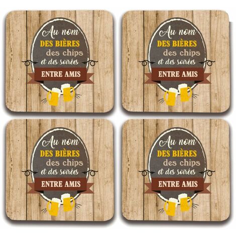 4 sous verres Au Nom des Bières