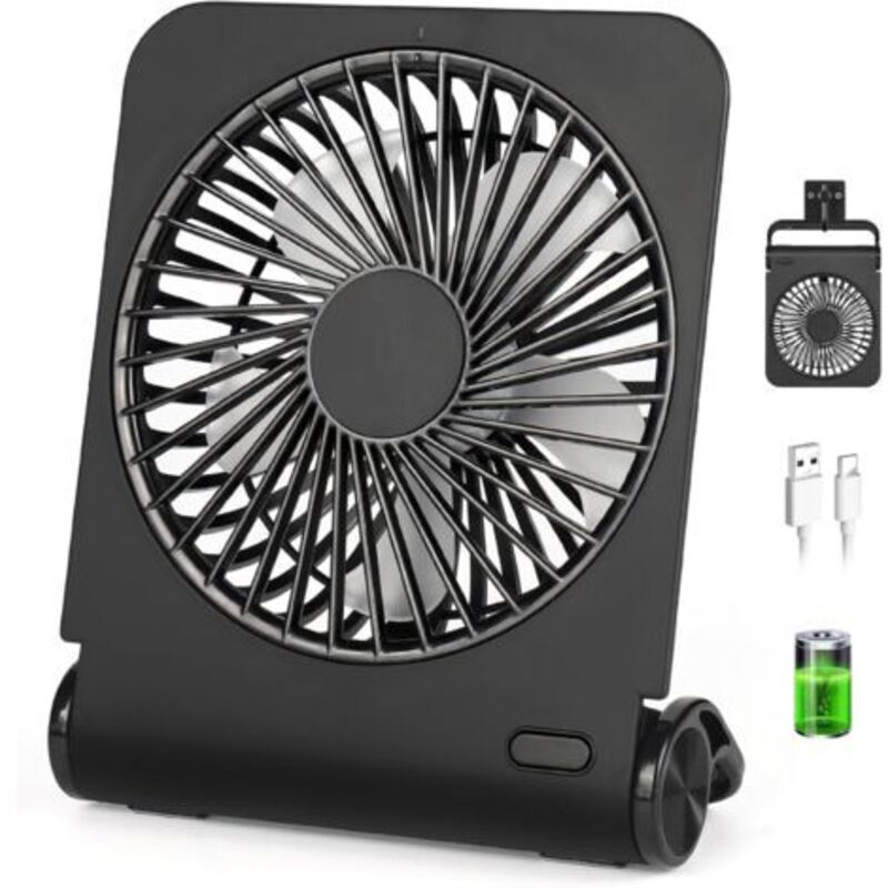 Image of 4-Speed Rechargeable Mini Fan, Ultra-Quiet Small&hellip;
