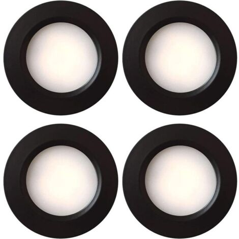 4 spots LED intégrés sous meuble – Lot de 4, blanc chaud, pour cuisine, caravane, bateau ou placard, facile à installer
