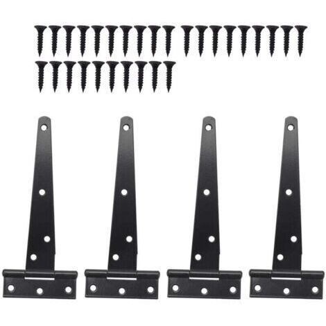 4 stabile 15 cm (6 Zoll) Scharniere für Holztüren in Schwarz