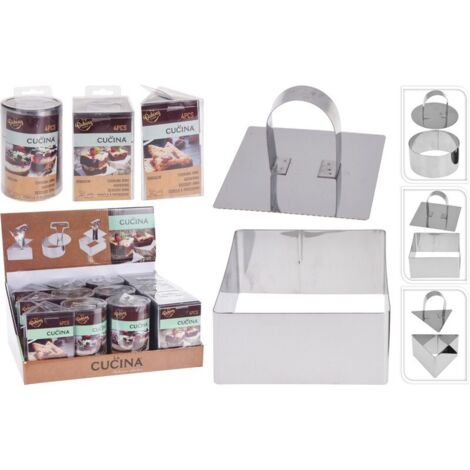 4 STAMPI CUCINA INOX FORME ASSORTITE