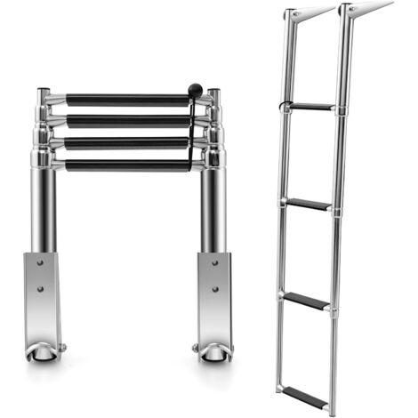 4-step Telescoping Boat Ladder Folding Dock Ladder Swimming Pool Ladder