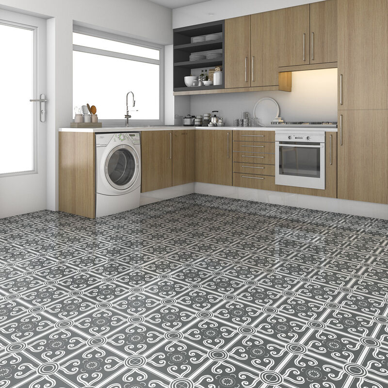 4 stickers sol carrelages rubén anti-dérapant Stickers Adhésifs Sol résistant à l'eau - 4stickers40x40cm