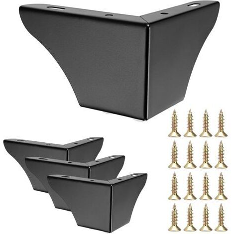 4 Stk. 7,5 cm Metall Sofabeine Möbelfüße Möbelbeine, Solide Moderne Sofabeine Schrankfüße Tischbeine Verfügbar für den Austausch (Schwarz)