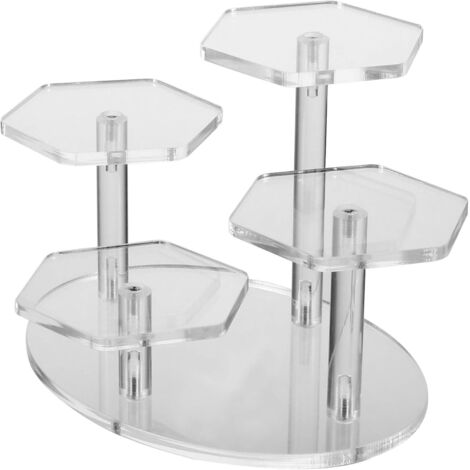 4-stöckiger Acryl-Präsentationsständer für Schmuck, Figuren, Edelsteine und Sammlerstücke, schlankes und elegantes Design