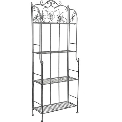 4 -Storey Étagère Shelf Closeable dans Margherita Steel DarkSlateGray