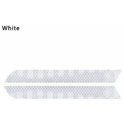 4 strisce adesive rifrangenti per paraurti posteriore e anteriore auto - 21cm x 2,5 cm Colore - Bianco