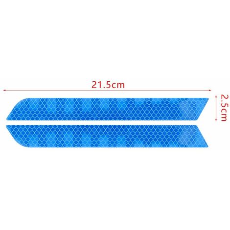 4 strisce adesive rifrangenti per paraurti posteriore e anteriore auto - 21cm x 2,5 cm Colore - Blu