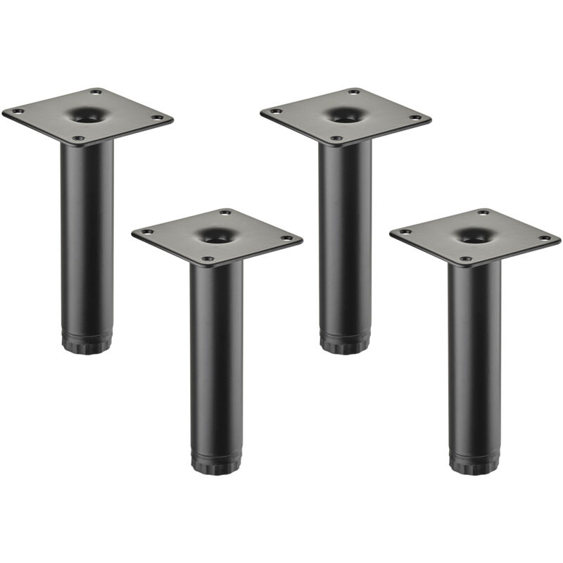 So-tech - 4 Stück Sotech Möbelfüße Lima Höhe 120 Mm, Ø 25 Mm Höhenverstellbar 10 Mm Schwarz Matt Vitrinenfüße Sockelfüße Schrankfüße
