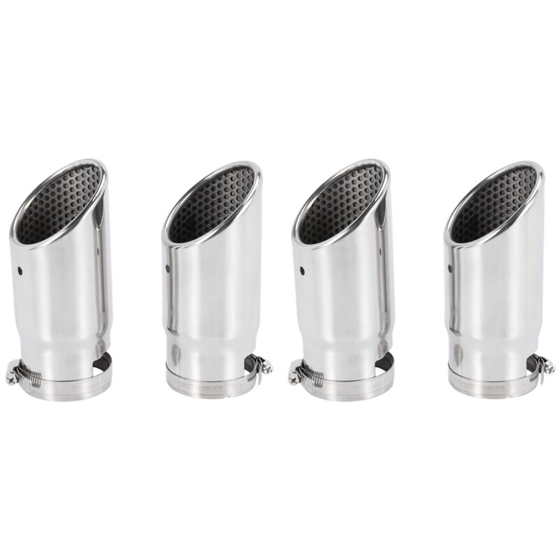 Image of 4 Stücke für C180 Auto Auspuff Spitze Edelstahl Rohr Chrom Geändert Auto Heck Hals Liner Zubehör