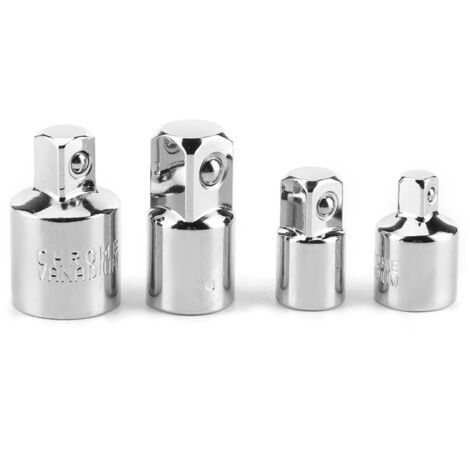 4 Stück 1/4 Zoll 3/8 Zoll 1/2 Zoll Elektroschlüssel-Hülsenadapter-Konverter Chrom-Vanadium-Stahl-Antriebsnussdichtung (galvanisiert).